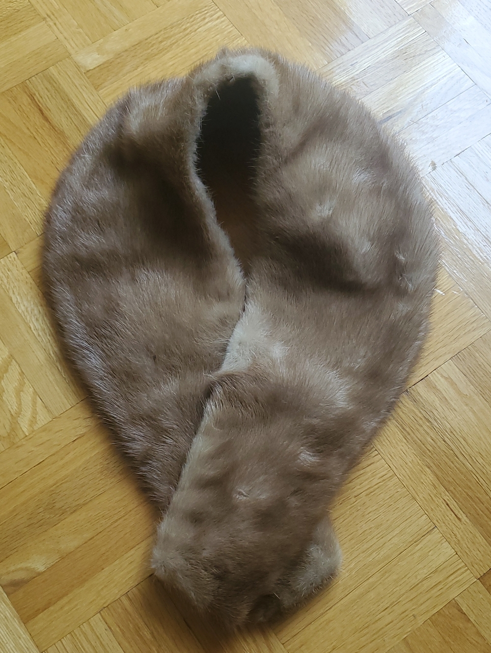 Pastel Mink Fur Vintage Collar Scarf
